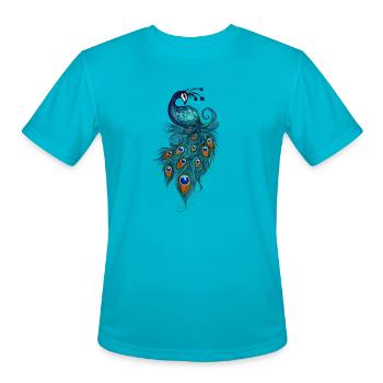 Peacock - Men's Moisture Wicking Performance T-Shirt - turquoise - Front - Jackson (183cm)