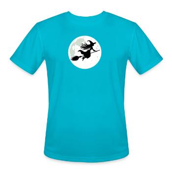 Moonlight Witch Flight - Men's Moisture Wicking Performance T-Shirt - turquoise - Front - Jackson (183cm)