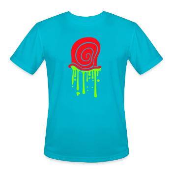Snail shell Slime Disgusting Slimy Drops Dripping - Men's Moisture Wicking Performance T-Shirt - turquoise - Front - Jackson (183cm)