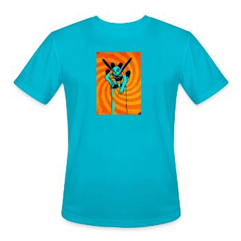 Neon Panda Acrobat the playground of yin and yang. - Men's Moisture Wicking Performance T-Shirt - turquoise - Front - Jackson (183cm)