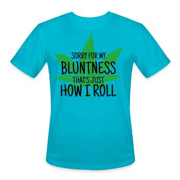 Weed (Marijuana) - Men's Moisture Wicking Performance T-Shirt - turquoise - Front - Jackson (183cm)
