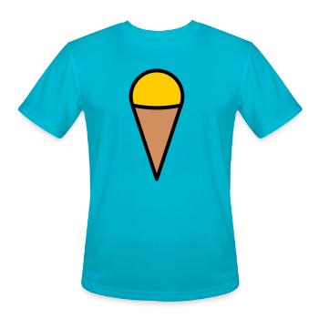 Minimal Ice Cream Cone Icon - Men's Moisture Wicking Performance T-Shirt - turquoise - Front - Jackson (183cm)