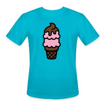 Ice Cream Cone Icon - Men's Moisture Wicking Performance T-Shirt - turquoise - Front - Jackson (183cm)