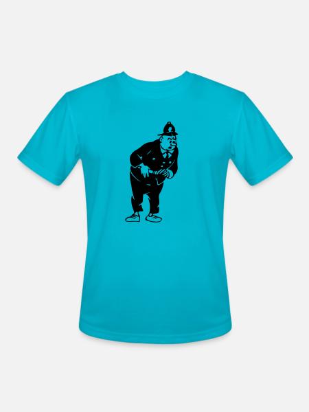 Stern policeman - Men's Moisture Wicking Performance T-Shirt - turquoise