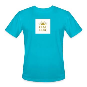 Fiat Lux Gold Sunburst Logo - Men's Moisture Wicking Performance T-Shirt - turquoise - Front - Jackson (183cm)