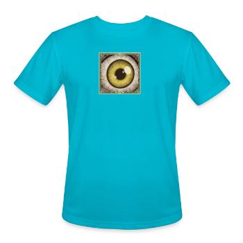 Dollar Eye Macro Portrait - Men's Moisture Wicking Performance T-Shirt - turquoise - Front - Jackson (183cm)