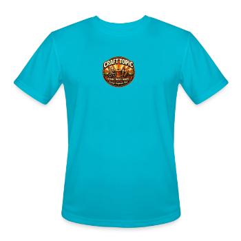 Vintage Craft Club Emblem - Men's Moisture Wicking Performance T-Shirt - turquoise - Front - Jackson (183cm)