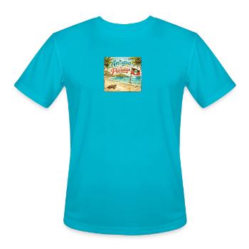 Antigua is  Paradise  - Men's Moisture Wicking Performance T-Shirt - turquoise - Front - Jackson (183cm)