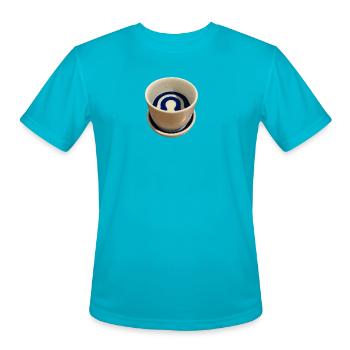 Janome-choko sake cup - Men's Moisture Wicking Performance T-Shirt - turquoise - Front - Jackson (183cm)