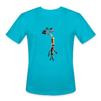 No smoking - Men's Moisture Wicking Performance T-Shirt - turquoise - Front - Jackson (183cm)