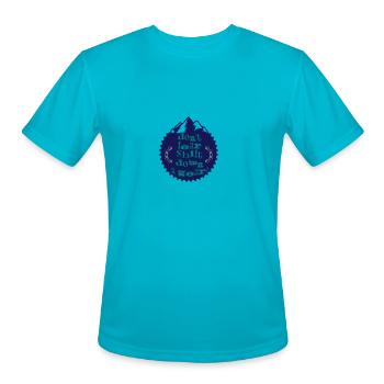 don't fear shift down gear - Men's Moisture Wicking Performance T-Shirt - turquoise - Front - Jackson (183cm)