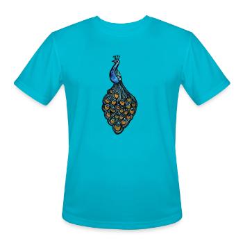 Peacock - Men's Moisture Wicking Performance T-Shirt - turquoise - Front - Jackson (183cm)