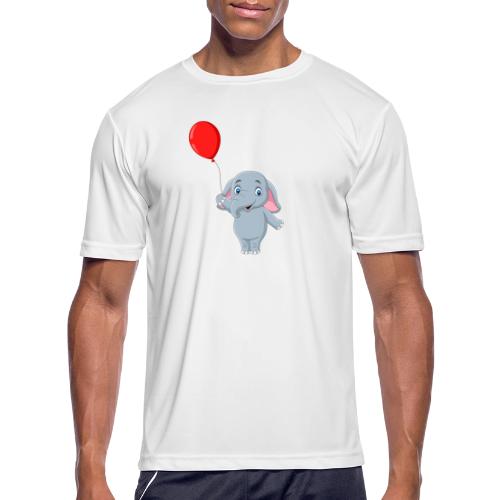Baby Elephant Holding A Balloon - Men's Moisture Wicking Performance T-Shirt
