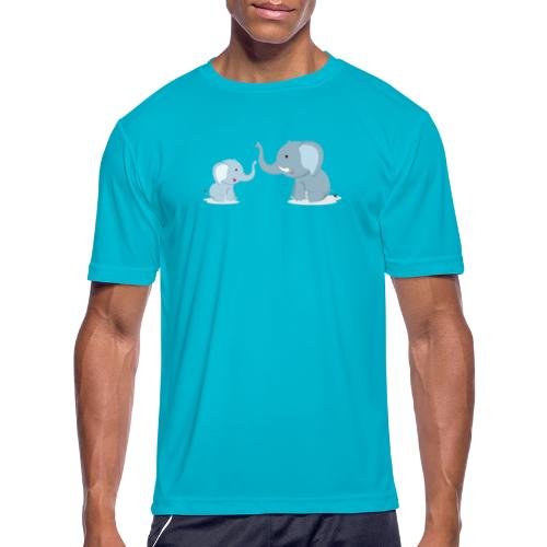 Father and Baby Son Elephant - Men's Moisture Wicking Performance T-Shirt