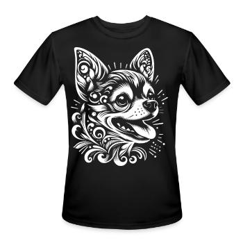 Tribal Chihuahua Core - Men's Moisture Wicking Performance T-Shirt - black - Front - Jackson (183cm)