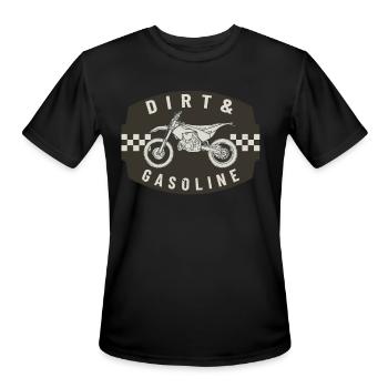 Dirt & Gasoline Cross Bike Motorsport - Men's Moisture Wicking Performance T-Shirt - black - Front - Jackson (183cm)