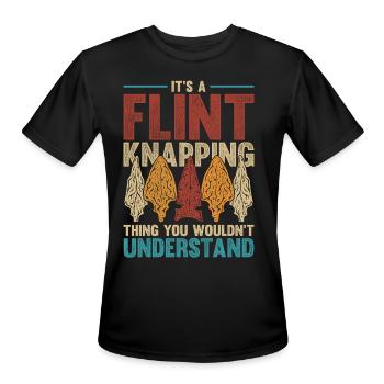Arrowhead Hunter It's A Flint Knapping Thing - Men's Moisture Wicking Performance T-Shirt - black - Front - Jackson (183cm)