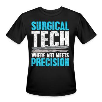 Surgical Tech Where Art Meets Precision - Men's Moisture Wicking Performance T-Shirt - black - Front - Jackson (183cm)