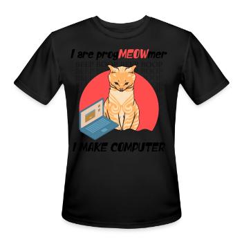 I Are Programmer I Make Computer Beep Boop Funny - Men's Moisture Wicking Performance T-Shirt - black - Front - Jackson (183cm)