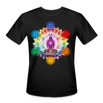 Journey To Enlightenment Chakra Mantra - Men's Moisture Wicking Performance T-Shirt - black - Front - Jackson (183cm)