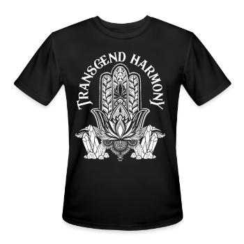 Transcend Harmony Meditation Mantra - Men's Moisture Wicking Performance T-Shirt - black - Front - Jackson (183cm)