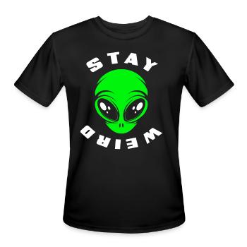Alien Face Extraterrestrial Space - Men's Moisture Wicking Performance T-Shirt - black - Front - Jackson (183cm)