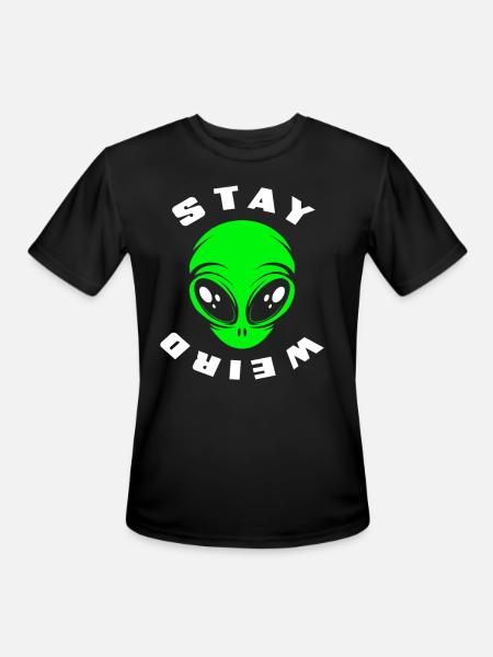 Alien Face Extraterrestrial Space - Men's Moisture Wicking Performance T-Shirt - black