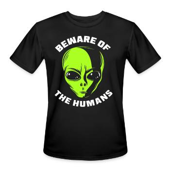 Alien Face - Men's Moisture Wicking Performance T-Shirt - black - Front - Jackson (183cm)