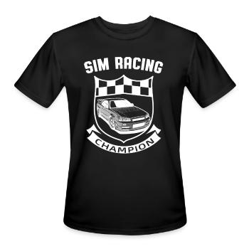 Sim Racing Champion Motorsport Gamer - Men's Moisture Wicking Performance T-Shirt - black - Front - Jackson (183cm)