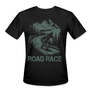 Motorrad Motocross Motorsport Road Race - Men's Moisture Wicking Performance T-Shirt - black - Front - Jackson (183cm)
