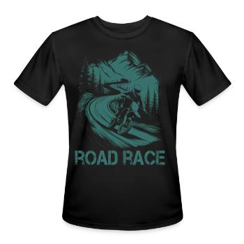 Motorrad Motocross Motorsport Road Race - Men's Moisture Wicking Performance T-Shirt - black - Front - Jackson (183cm)