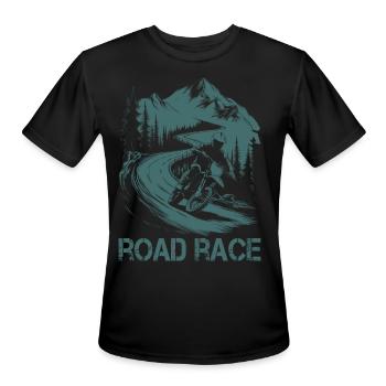 Motorrad Motocross Motorsport Road Race - Men's Moisture Wicking Performance T-Shirt - black - Front - Jackson (183cm)
