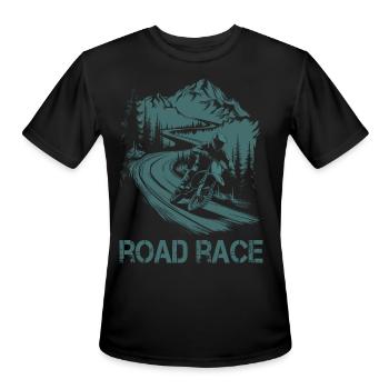 Motorrad Motocross Motorsport Road Race - Men's Moisture Wicking Performance T-Shirt - black - Front - Jackson (183cm)
