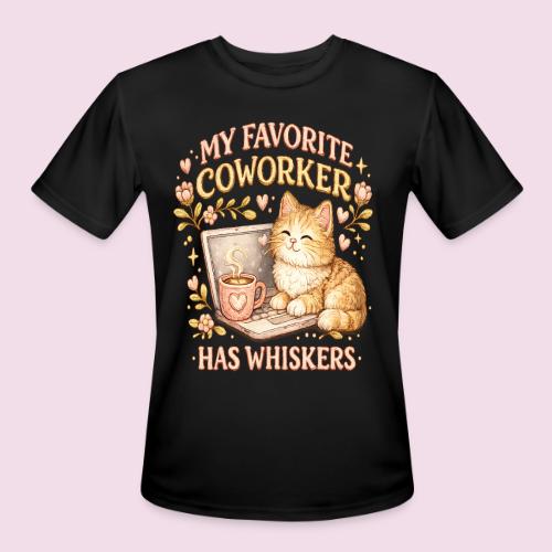 My Favorite Coworker Has Whiskers Faux Stitched - Men's Moisture Wicking Performance T-Shirt