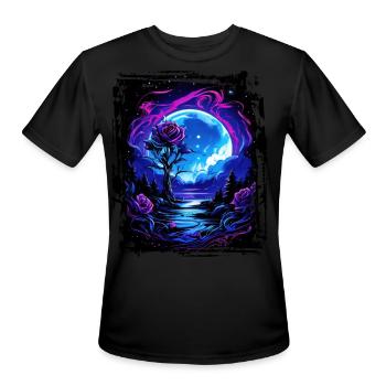 Dreamlike moonlight and a magical rose - Men's Moisture Wicking Performance T-Shirt - black - Front - Jackson (183cm)