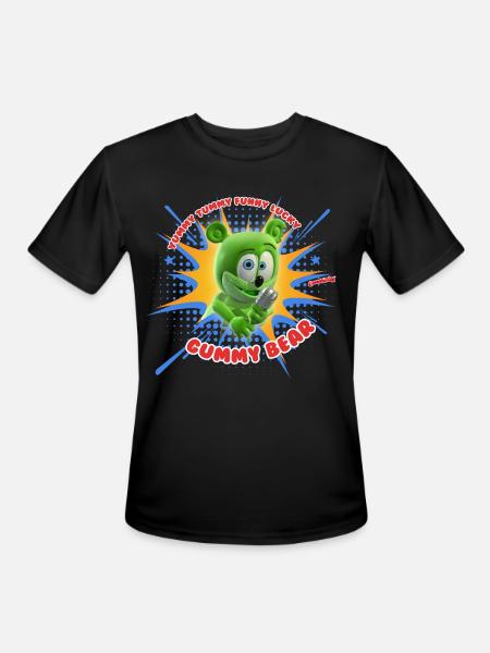 Funny Lucky Gummy Bear - Men's Moisture Wicking Performance T-Shirt - black