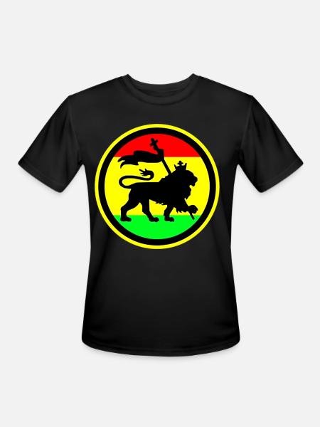Rasta Lion - Men's Moisture Wicking Performance T-Shirt - black