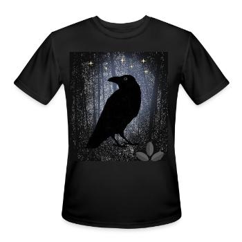Gothic style raven moonlight fire - Men's Moisture Wicking Performance T-Shirt - black - Front - Jackson (183cm)
