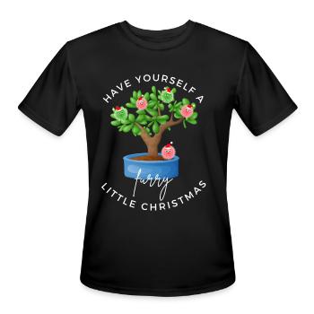 Have yourself a furry little Christmas - Men's Moisture Wicking Performance T-Shirt - black - Front - Jackson (183cm)