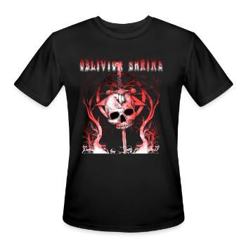 Dark Fantasy Skull with Pentagram - Men's Moisture Wicking Performance T-Shirt - black - Front - Jackson (183cm)