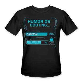 Humor OS Booting Sarcasm UI - Men's Moisture Wicking Performance T-Shirt - black - Front - Jackson (183cm)