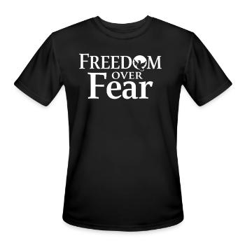Freedom Over Fear Peace & Freedom - Men's Moisture Wicking Performance T-Shirt - black - Front - Jackson (183cm)