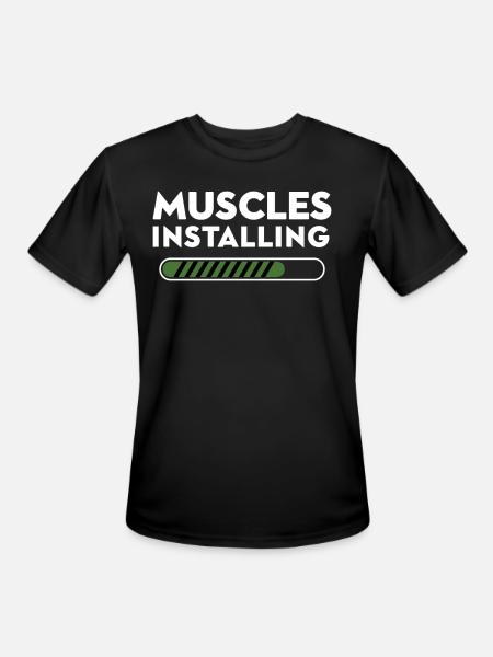 Muscles Installing Progress - Men's Moisture Wicking Performance T-Shirt - black