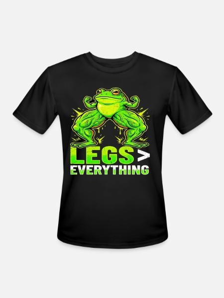 Legs Over Everything Frog - Men's Moisture Wicking Performance T-Shirt - black