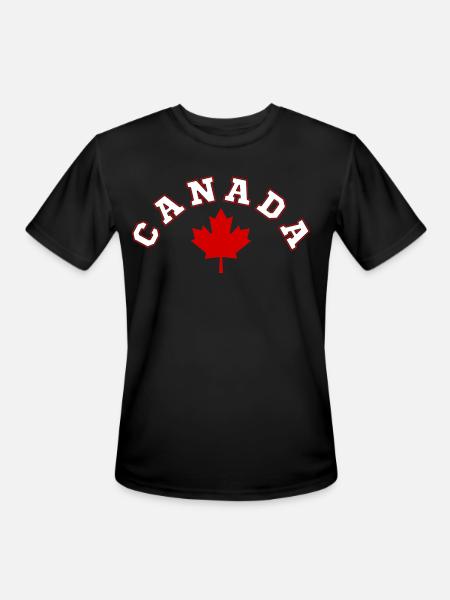 CANADA MAPLE LEAF - Men's Moisture Wicking Performance T-Shirt - black