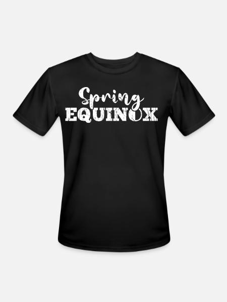 Spring Equinox Floral Script - Men's Moisture Wicking Performance T-Shirt - black