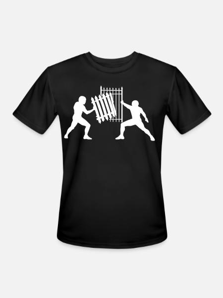 Gate Push Duel Silhouette - Men's Moisture Wicking Performance T-Shirt - black
