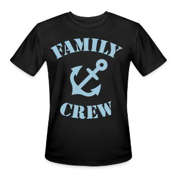 Family Crew (Anchor / Crew Complement / Sky Blue) - Men's Moisture Wicking Performance T-Shirt - black - Front - Jackson (183cm)