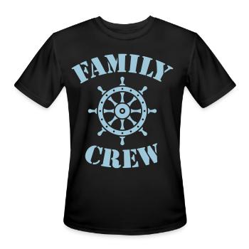 Family Crew (Ship's Wheel Crew Complement Skyblue) - Men's Moisture Wicking Performance T-Shirt - black - Front - Jackson (183cm)