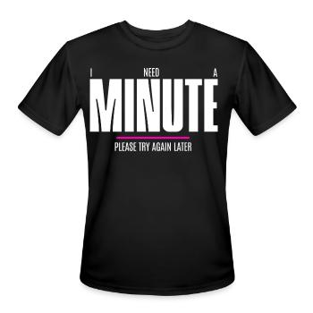 Petit t-shirt Minute Break Meme - T-Shirt Performance pour hommes - noir - Devant - Jackson (183cm)